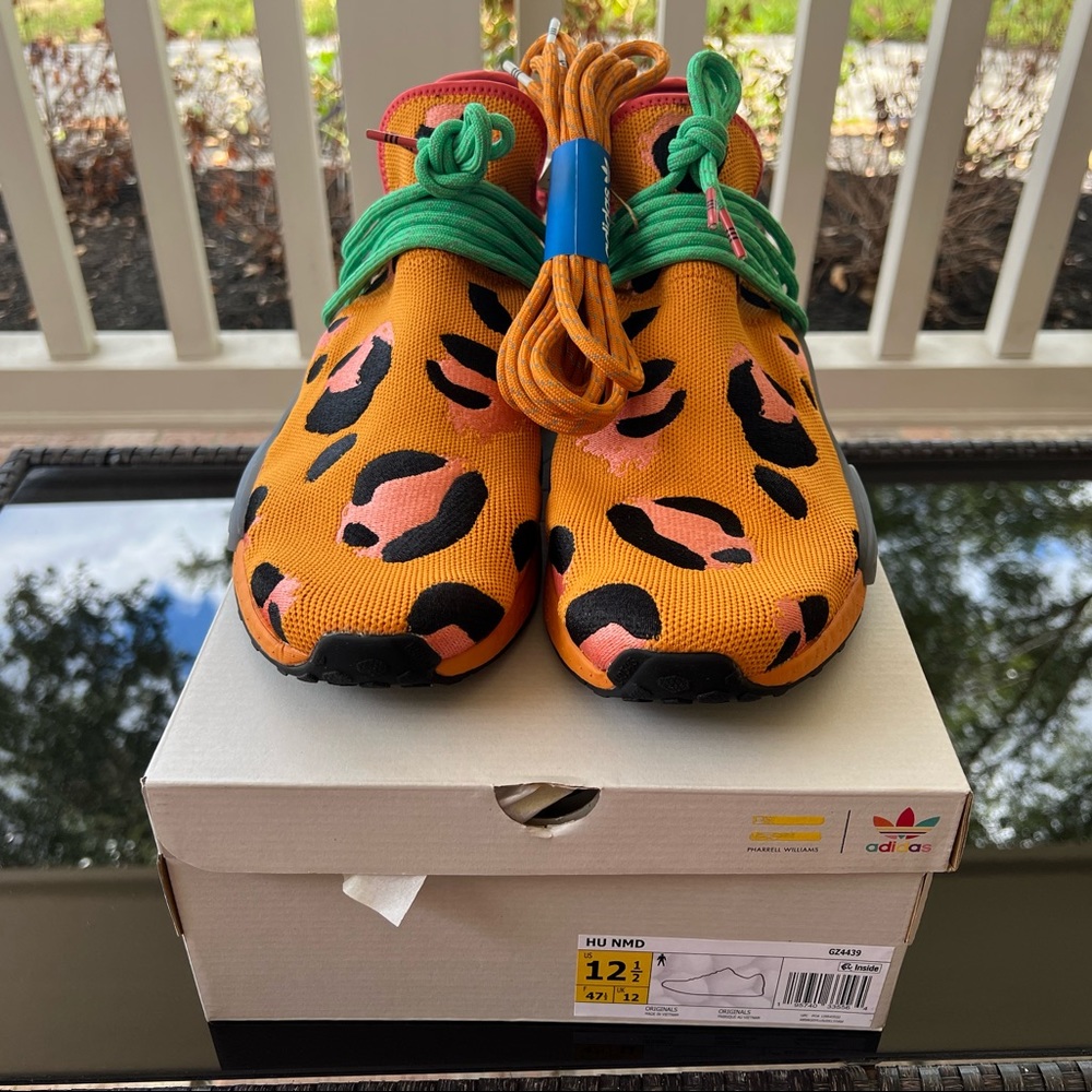 adidas Pharrell x NMD HU Human Race Animal Print Sneakers GZ4439 Men's Size 12